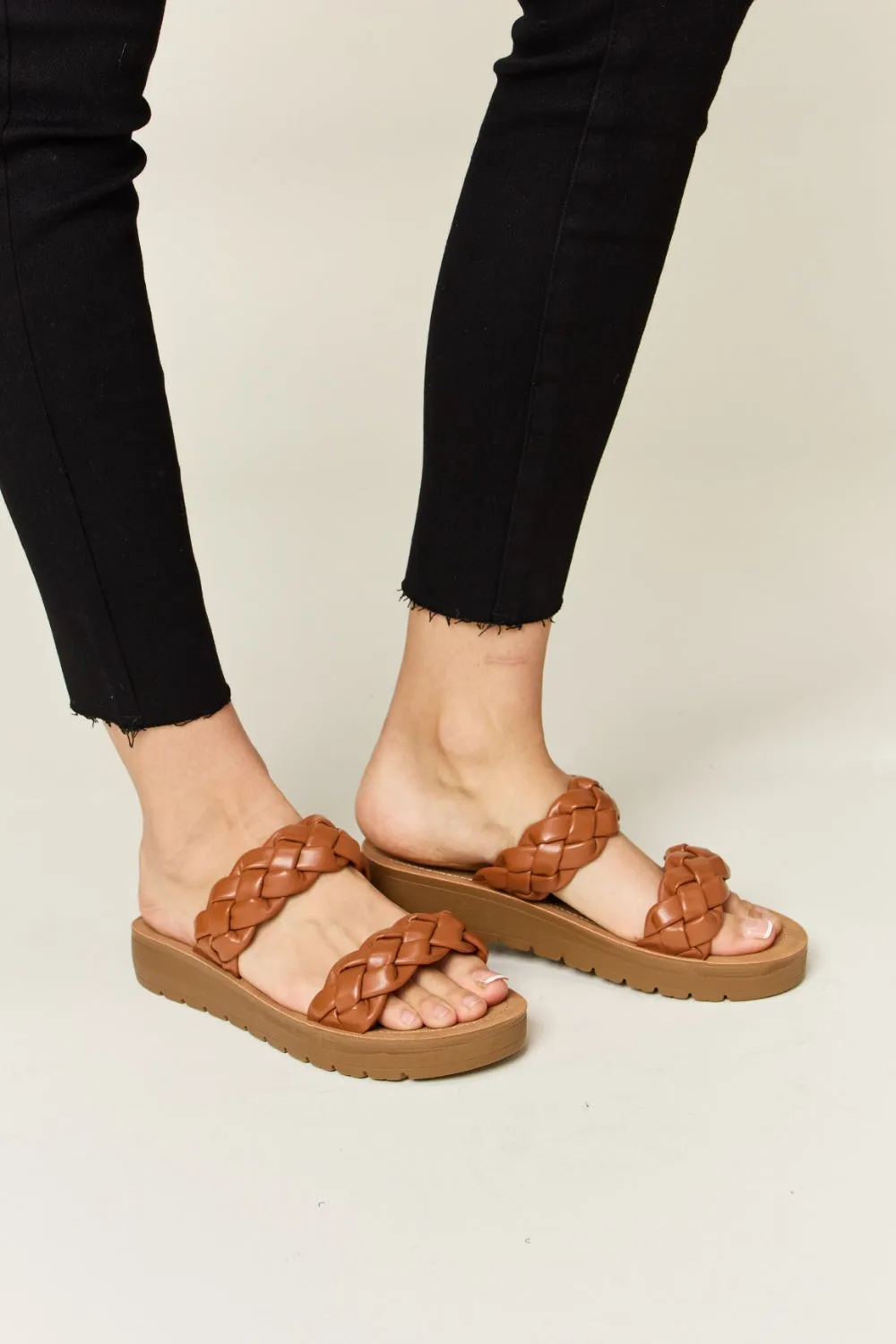 Braid Me Up Platform Sandals in Carmel