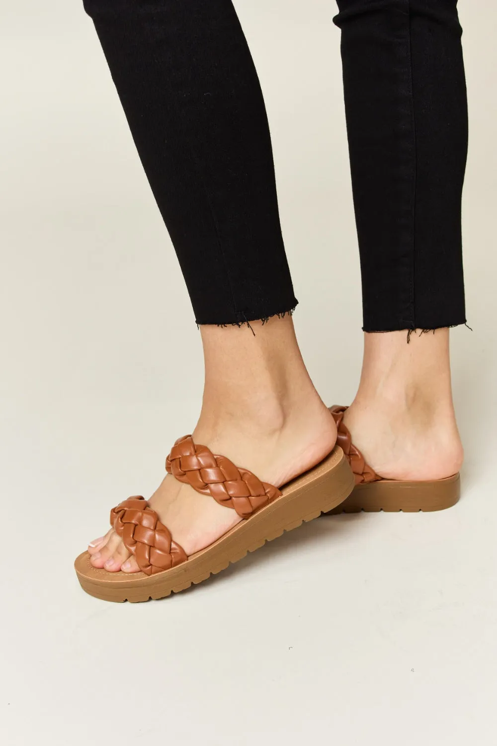 Braid Me Up Platform Sandals in Carmel