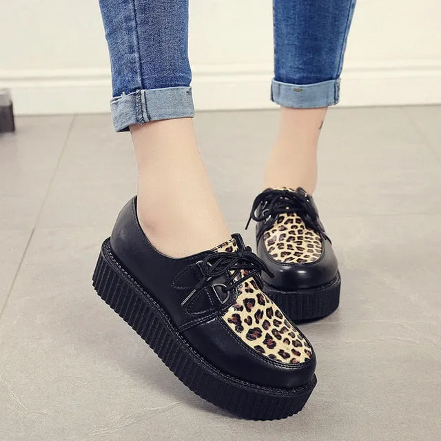 Creepers casual shoes woman plus size sneakers women shoes ladies platform shoes 2020 Lace-up Women Flats Female shoes loafers