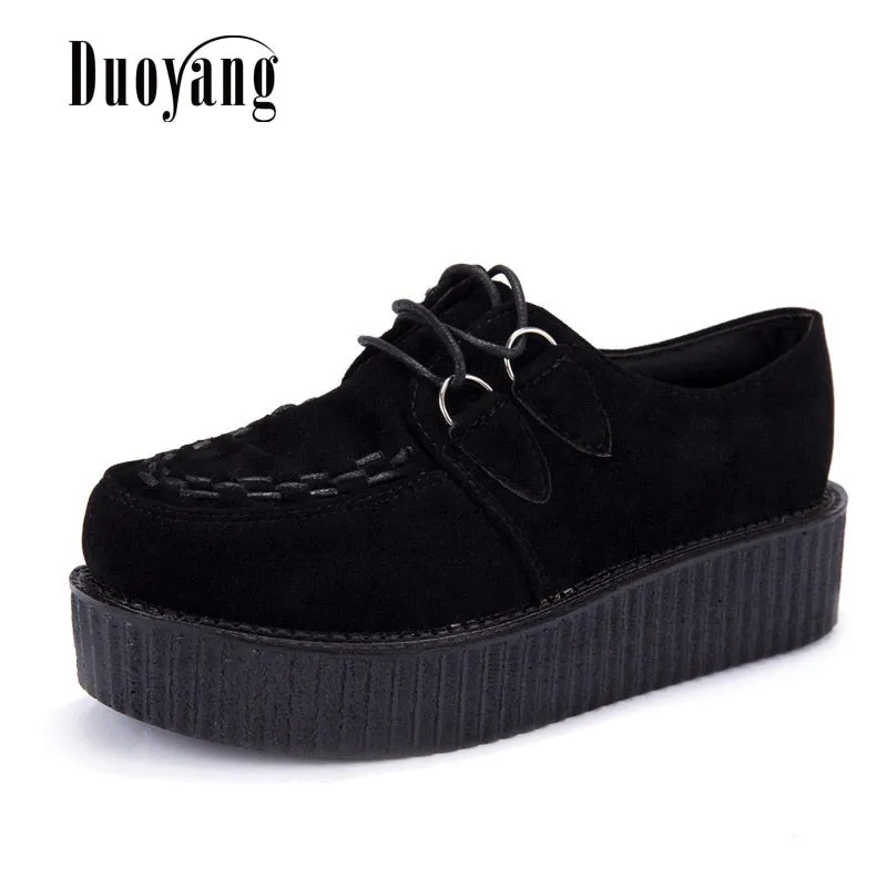 Creepers casual shoes woman plus size sneakers women shoes ladies platform shoes 2020 Lace-up Women Flats Female shoes loafers