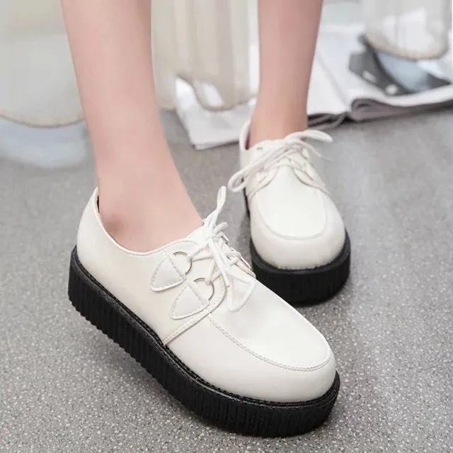 Creepers casual shoes woman plus size sneakers women shoes ladies platform shoes 2020 Lace-up Women Flats Female shoes loafers