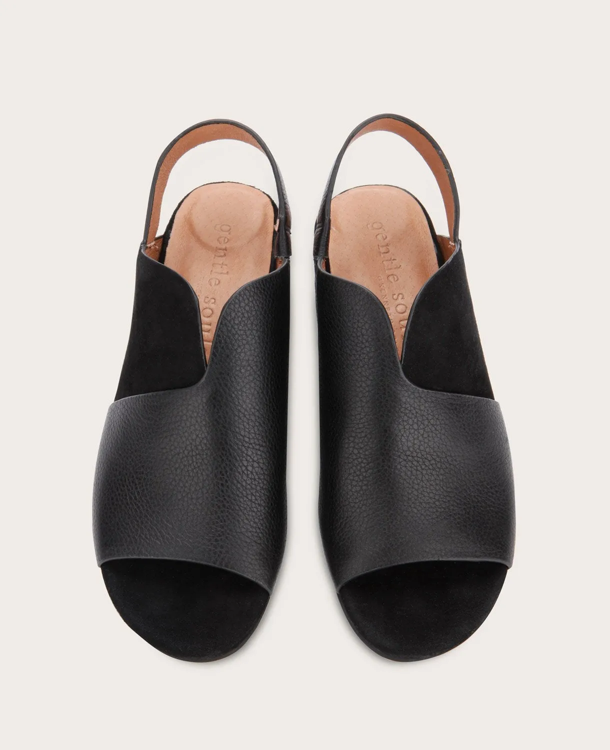 GENTLE SOULS - Charlene Leather Slingback Block Heel Sandal