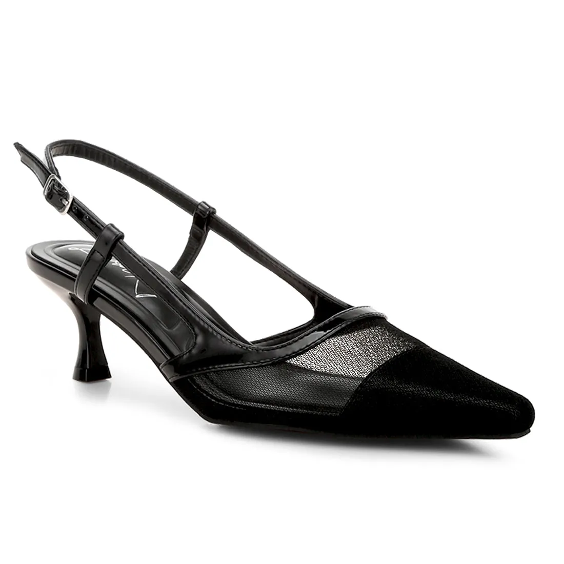 Kitten Heel Slingback Sandals
