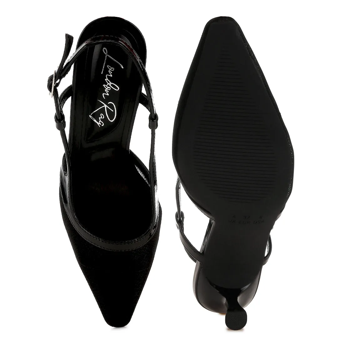 Kitten Heel Slingback Sandals