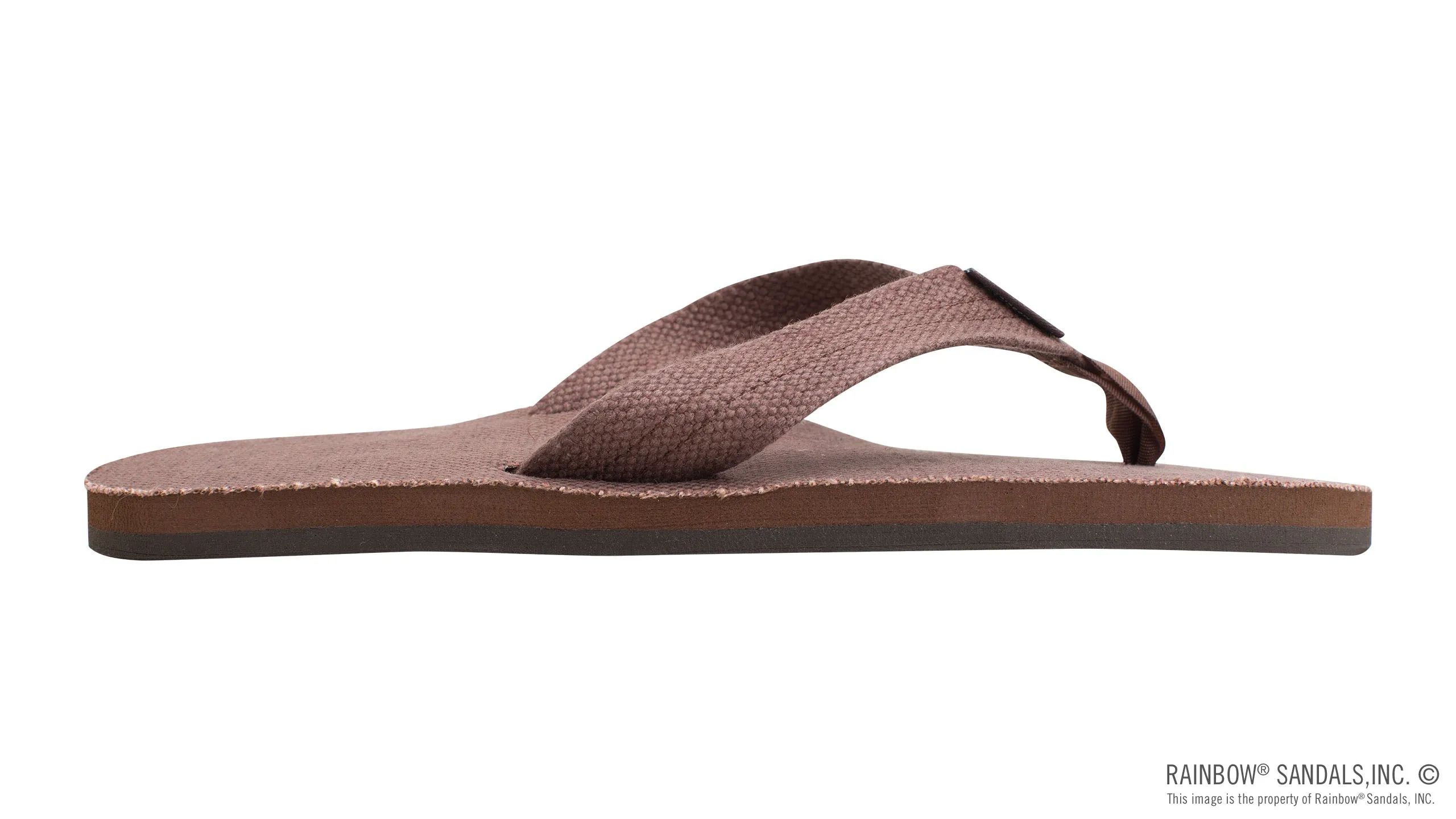 Rainbow Sandals Men's Single Layer Hemp - 1" Strap - Brown