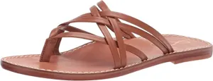 Sam Edelman Marinea Saddle Leather Slip On Open Toe Strappy Flat Slides Sandals