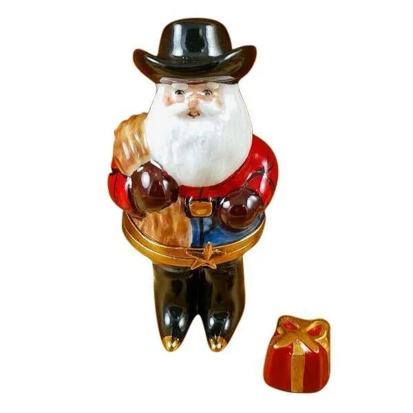 Santa Texas with Hat Boots Rope & Removable Present