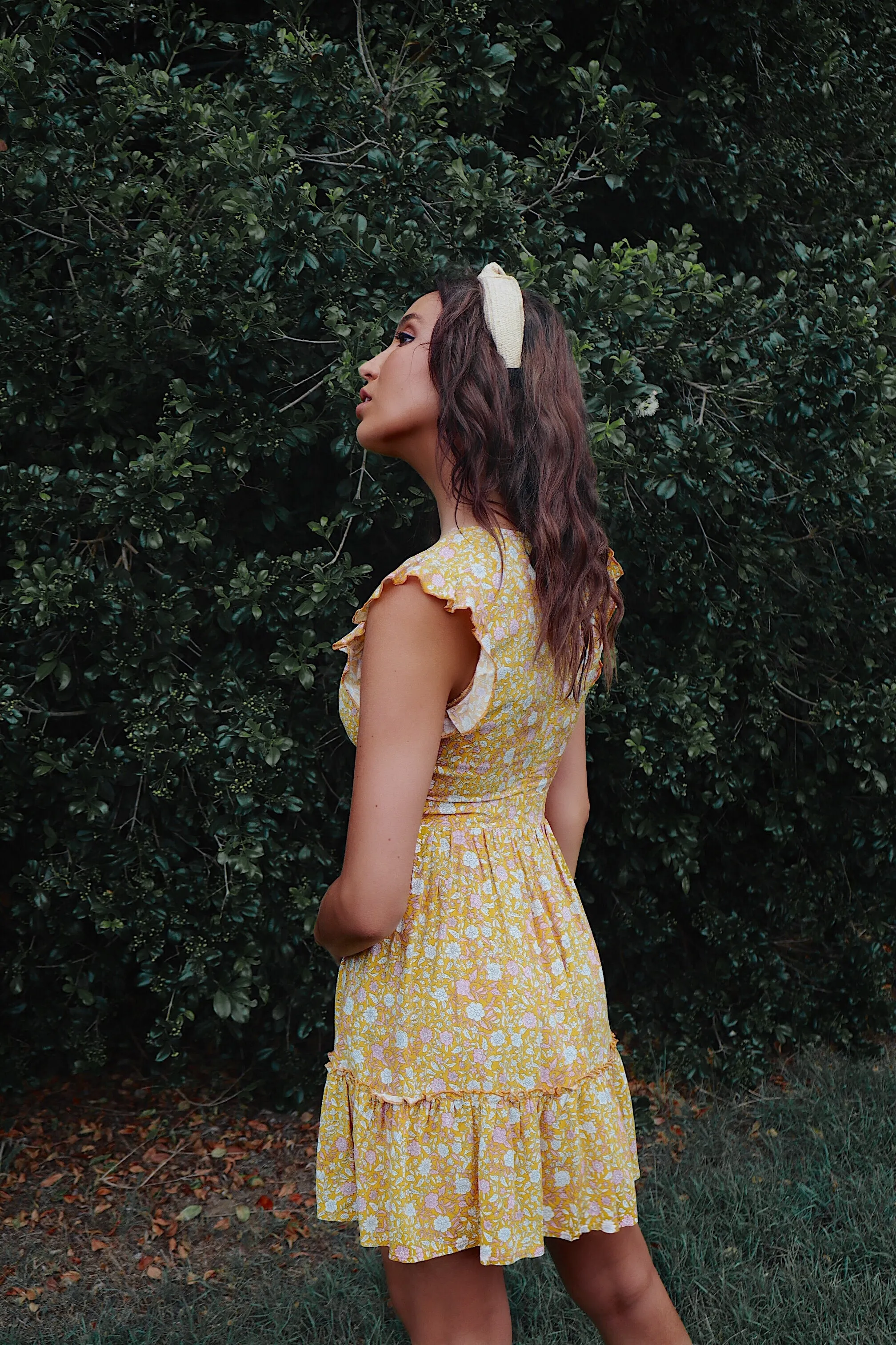 Sunrays Yellow Floral Dress