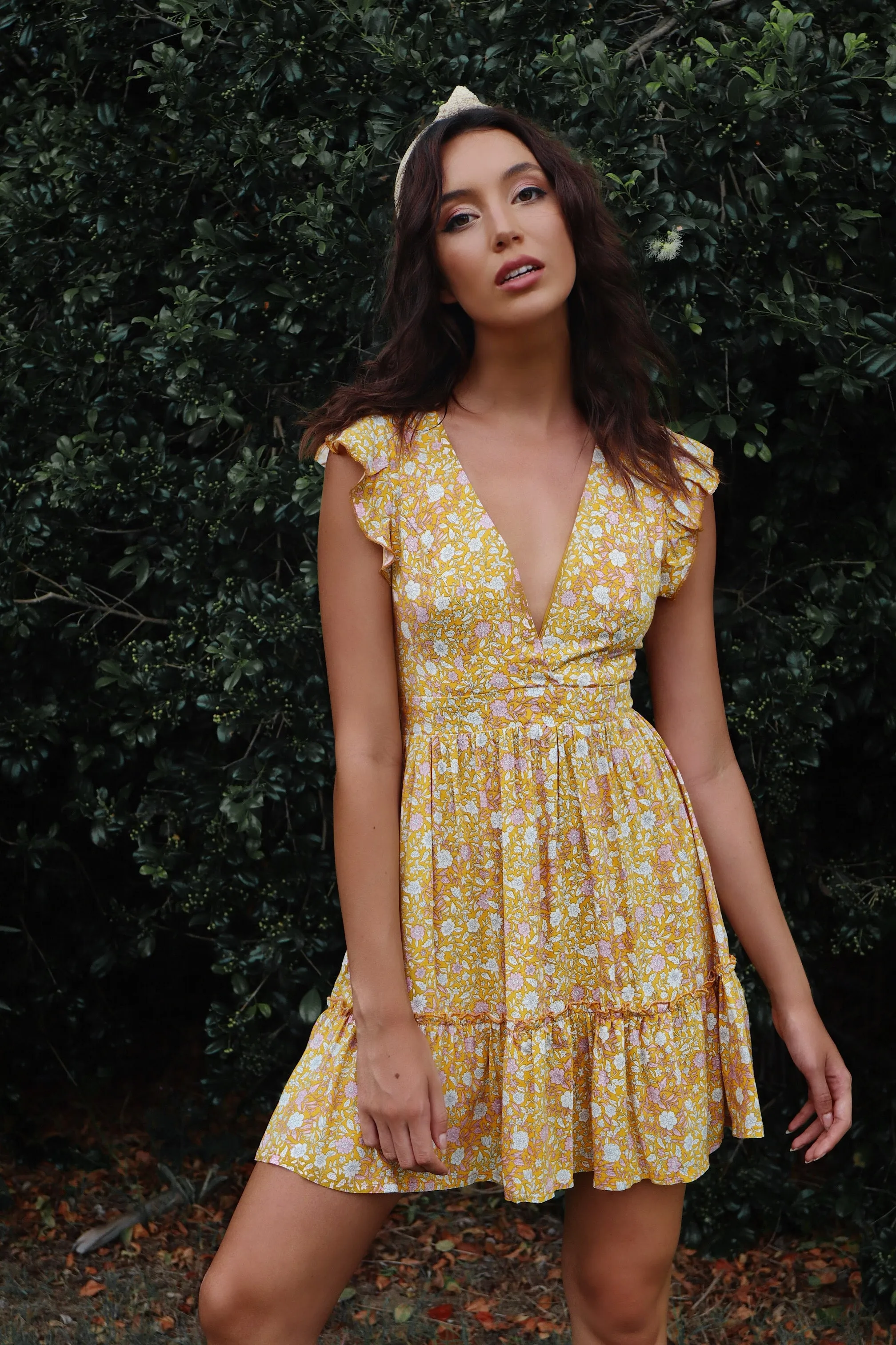 Sunrays Yellow Floral Dress