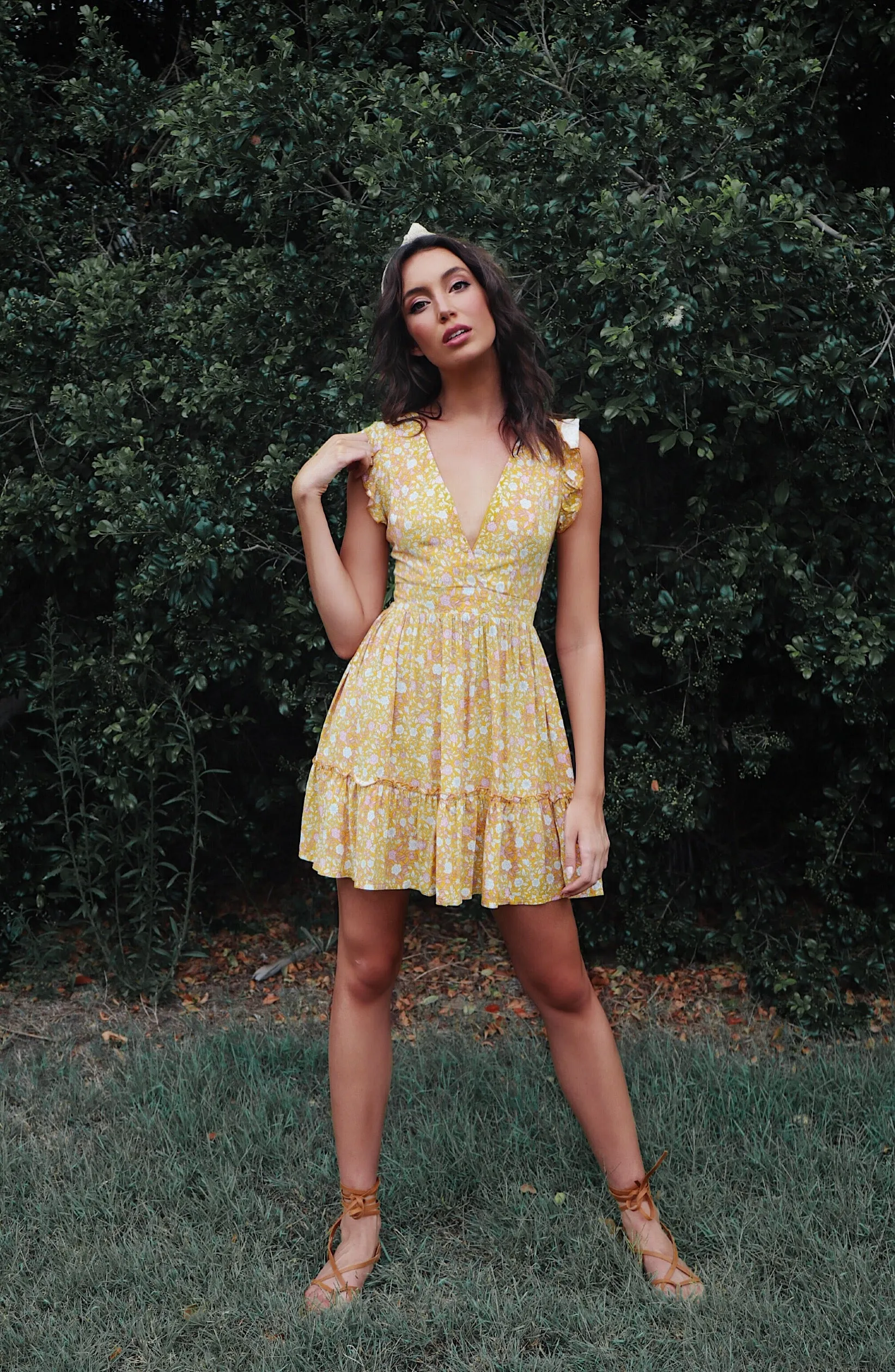 Sunrays Yellow Floral Dress