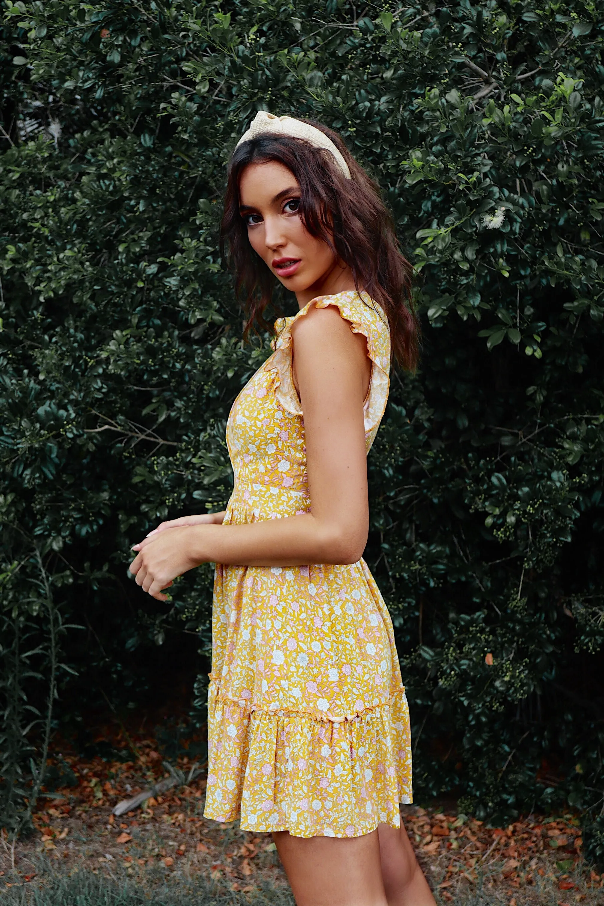 Sunrays Yellow Floral Dress