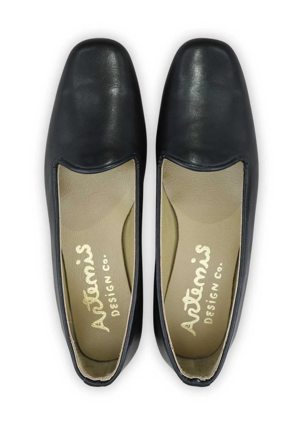 Women's Leather Loafers, Ink Black
